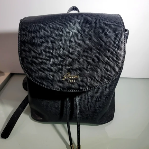 Guess Black and dark brown Logo Print Backpack with Tassel Accent GUESS Backpack Brown Bags & Handbags for Women for sale | eBay main image 4